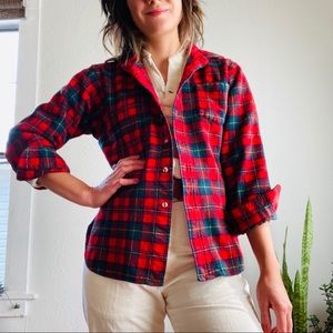 Vintage Pendleton red wool flannel shirt